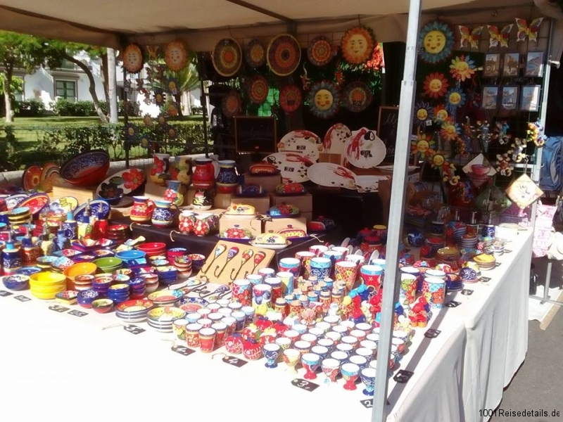 Spanische Keramik Marktstand Freitag in Mogan