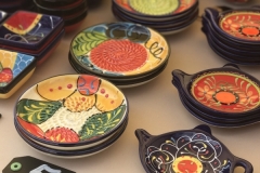 Spanische Keramik Marktstand Montag in Mogan
